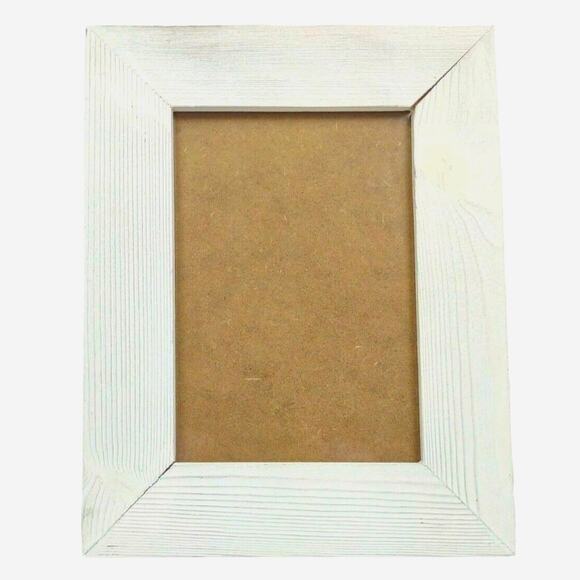 Distressed Wood Photo Frame White Holds 5 X 7" Photo Farmhouse Chic Rustic - Picture 6 of 6